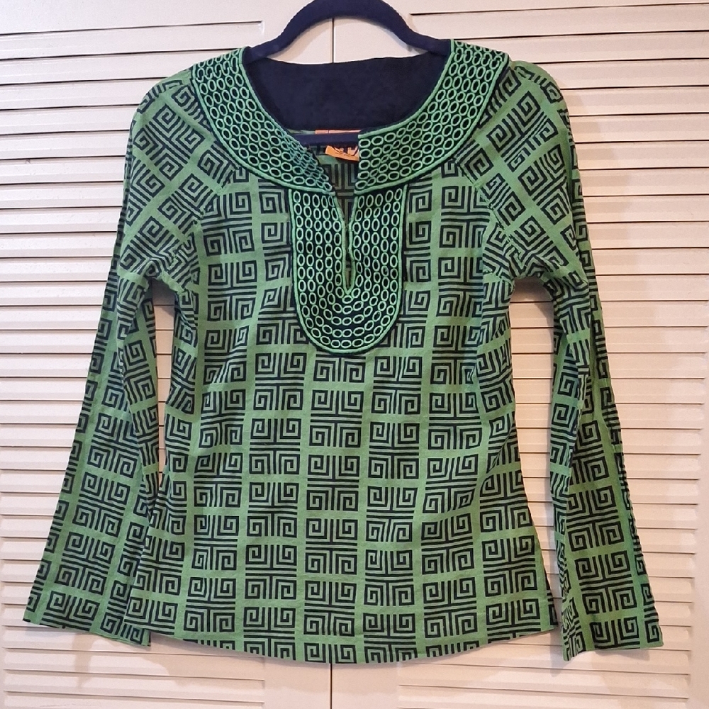 Tory Burch Green Spiral Pattern